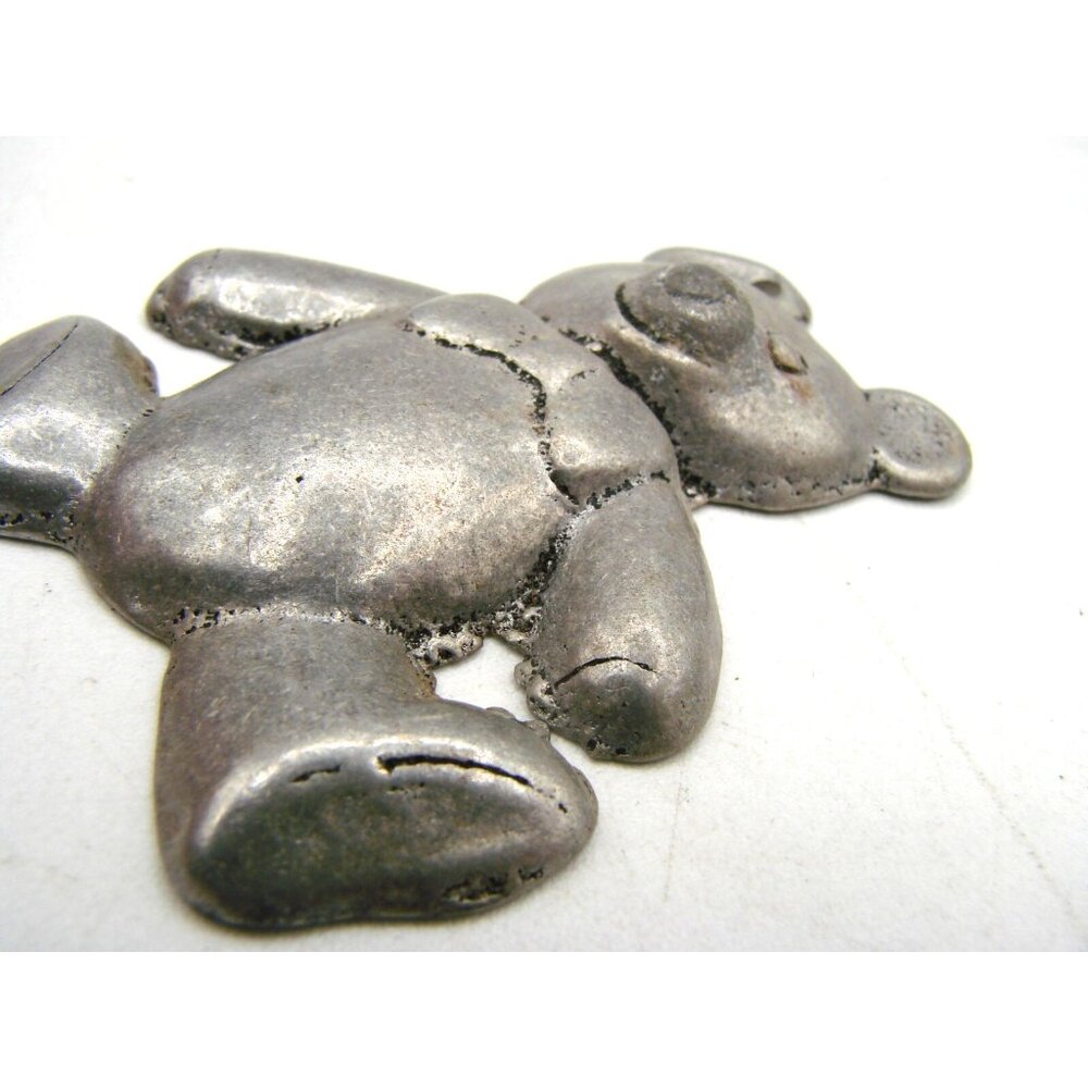 3 Vintage Metal Silver Pewter Jewelry Pieces Bear Angel Hummingbird Crafts Melt - Picture 8 of 10